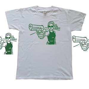 Matrix doodle art T-shirt | Dodge this scene | Trinity | Neo | 90s film tshirt | Movie lover gift | Matrix gift
