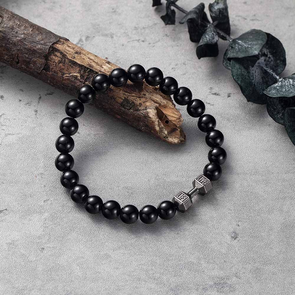 FITLIFE Black Translucent Silicone Dumbbell Bracelet  ART O FAB  Amazonin Jewellery