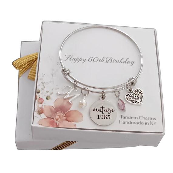 Happy 60th 60th Birthday Charm Bracelet Birthday Gift For Mom