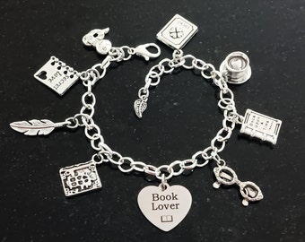 Book Bracelet, Writer Author Gifts, Book Jewelry, Book Lover Gifts