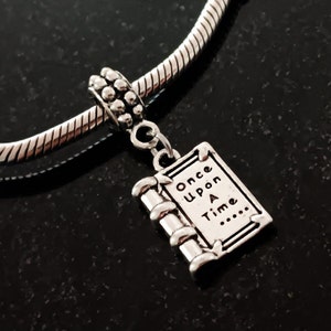 Antique Silver &#39;Once Upon A Time&#39; Book Charm: Book Lover Gift