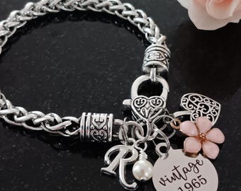 60th Birthday Gift for Her, 60th Bracelet, 60th Birthday Jewelry, Personalized 60th Birthday Gift for Women, Milestone Jewelry