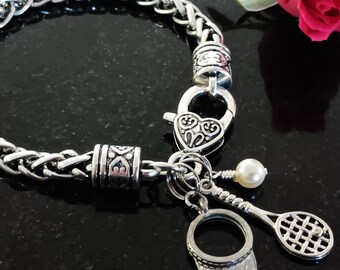 Tennis Gifts, Tennis Racket Bracelet, Sports Jewelry