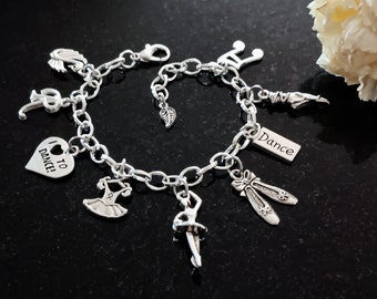 Dance Bracelet, Ballet Bracelet, Dance Charm Bracelet, Dance Bracelet, Gift for Dancer, Gift for Ballerina