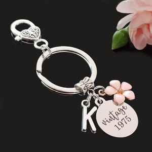 50th Birthday Keychain: Personalized Vintage 1975 Gift