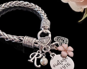 50th Birthday Gifts for Women, 50th Bracelet, 50th Birthday Jewelry, Personalized 50th Birthday Gifts for Women, Milestone Jewelry
