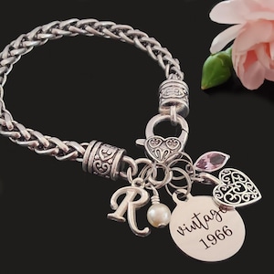 60th Birthday Gift for Her, 60th Birthday Birthstone Gift, Personalized 60th Birthday Gift for Women, 60th Birthday Bracelet