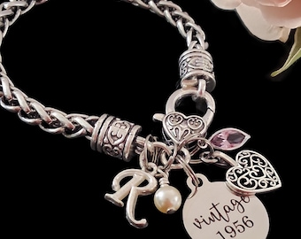 70th Birthday Bracelet, 70th Birthday Gift for Women, 70th Birthday Jewlery