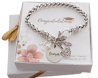 Law School Graduation Gift for Her, Lawyer Bracelet, Lawyer Jewelry