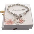 Personalized Graduation Bracelet: Initial Charm, Pearl, Inspirational Gift
