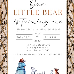 Little Bear - Birthday - Invitation - Little Bear Books - Little Bear Show - Toddler - Baby