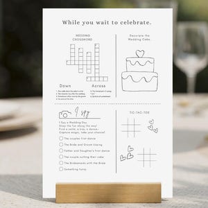 Wedding Table Games Wedding Crossword Sip and Solve Wedding Reception