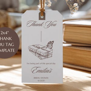 Bridal shower thank you tags printable set Her Next Chapter bridal shower bundle