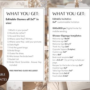 Her Next Chapter Bridal Shower Bundle Wedding Shower Activity Bridal Shower Games Downloadable Editable Invitation Bundle Find The Bride Bingo