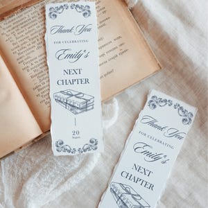 Un nuevo capítulo comienza, marcapáginas para despedida de soltera o plantilla de baby shower editable, recuerdos para despedida de soltera de su nuevo capítulo, marcapáginas para su próximo capítulo