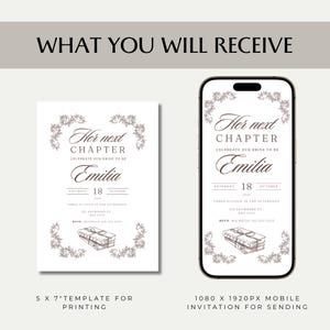 storybook bridal shower, a new chapter invitation, editable bridal shower invite, fairytale bridal shower, once upon a time bridal template, literary bridal shower, printable bridal shower Canva, digital bridal shower template