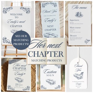A new chapter begins bridal shower editable invitation and mobile invite Her new chapter bridal shower 5 x 7 instant download template canva