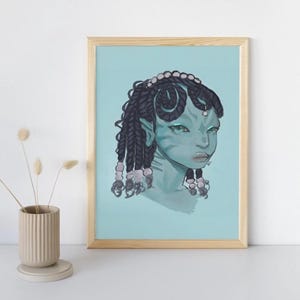 Neytiri Art Print: Avatar Inspired Na&#39;vi Portrait (Digital Download)