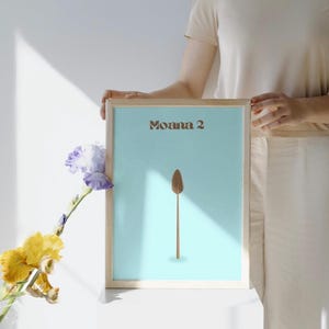Moana 2 modern poster, moana  modern minamilistic Disney poster, cute Disney wall art, digital print
