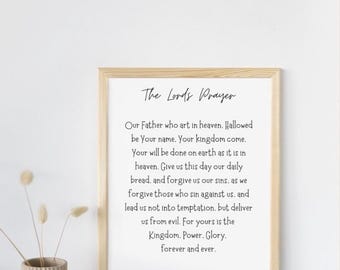 The Lord's Prayer Printable Wall Art: Matthew 6 Scripture (Digital Download)