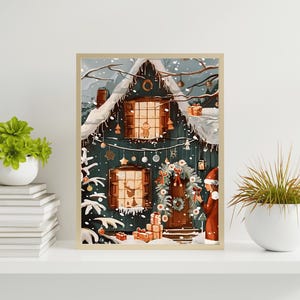 Shimmering Christmas Art: Glowing Holiday Home Printable (Instant Download)
