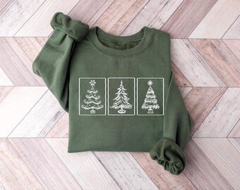 Merry Christmas Tree Sweatshirt: Festive Holiday Sweater, Winter Outfit