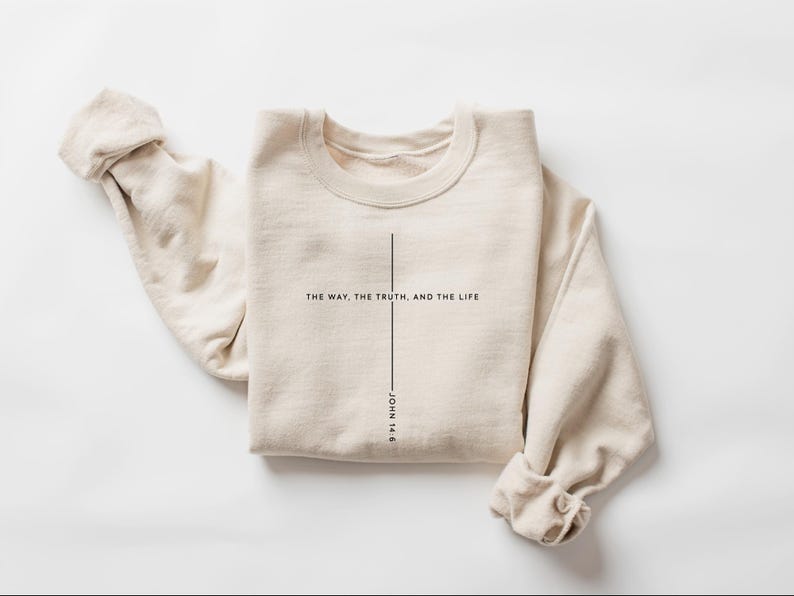 Christian Christmas Sweatshirt: Jesus Lover Gift, John 14 6 The Way The Truth The Life image 1