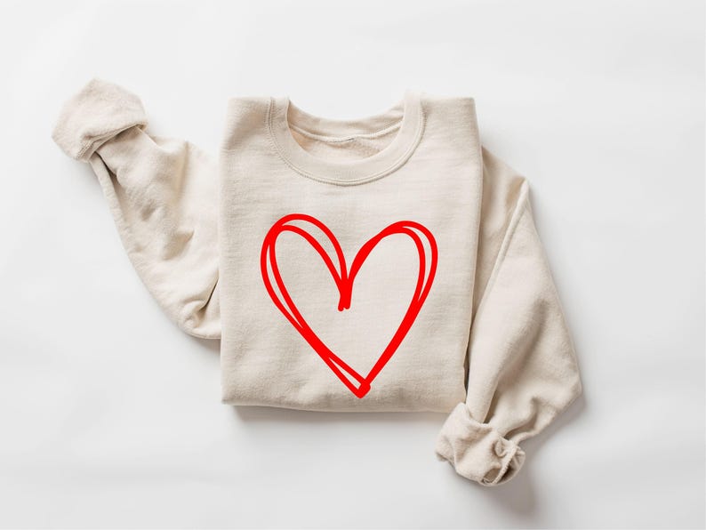 Cute Heart Valentines Sweatshirt, Womens Valentines Sweatshirt, Love Sweatshirt, Teacher Valentines Sweatshirt, Mom Valentines Sweatshirt imagen 2