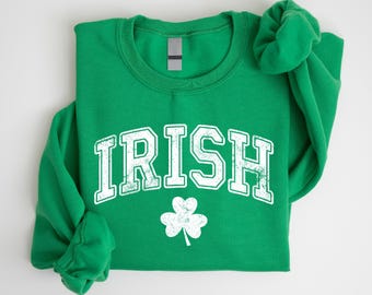 Retro Irish Sweatshirt, St Patricks Day Sweatshirt, Lucky Irish Sweater, St Patricks Day Gift For Irish People, Cool St Patricks Day Vibes