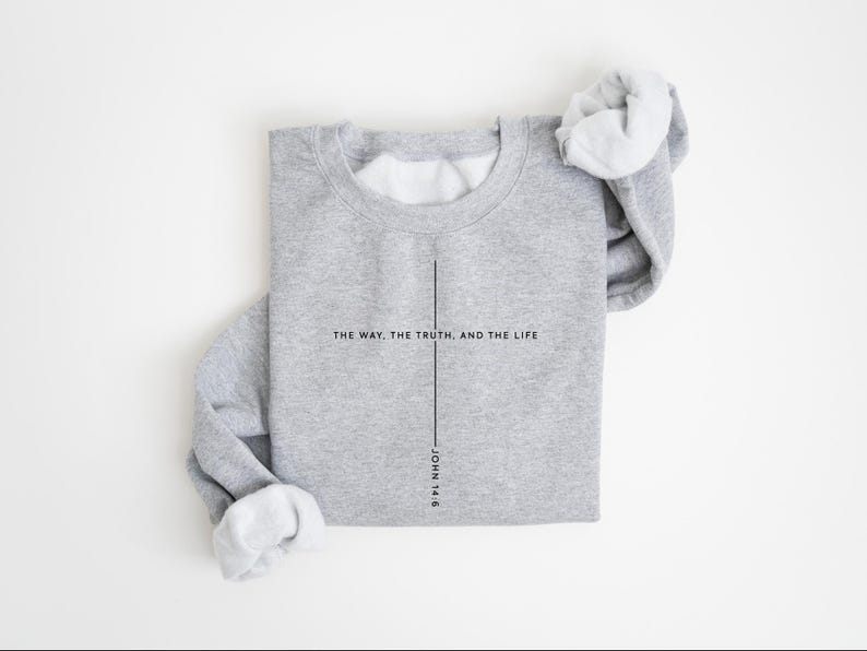 Christian Christmas Sweatshirt: Jesus Lover Gift, John 14 6 The Way The Truth The Life image 7