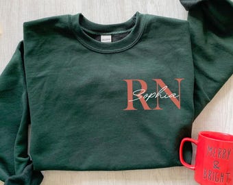 Personalized Registered Nurse Sweatshirt, Custom RN Swetshirt, Nurse Pocket Sweatshirt, Nurse Life Hoodie, Graduation Gifts for Nurses