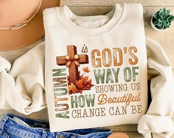 Retro Christian Autumn Sweatshirt, Jesus Fall Shirt, Thanksgiving Shirt