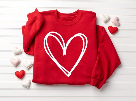 Cute Heart Valentines Sweatshirt, Womens Valentines Sweatshirt, Love Sweatshirt, Teacher Valentines Sweatshirt, Mom Valentines Sweatshirt