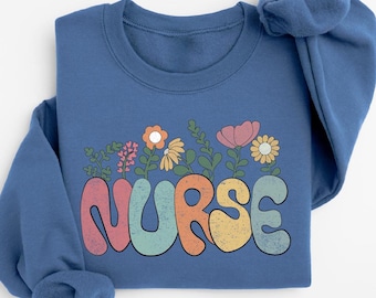 Floral Nurse Shirt, Nursing Student Shirt, Registered Nurse Shirt, Retro Nurse Gift, Nurse Life Shirt, New Nurse Gift, Happy Nurse Week Gift