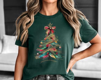 Womens Christmas Tree Sweatshirt: Merry & Bright Sweater, Festive Holiday Gift