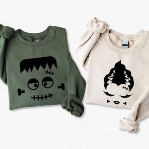 Funny Momster and Dadcula Halloween Sweatshirts, Couples Halloween Hoodies, Frankenstein Shirt, Women Halloween Sweatshirt, Witch Shirt