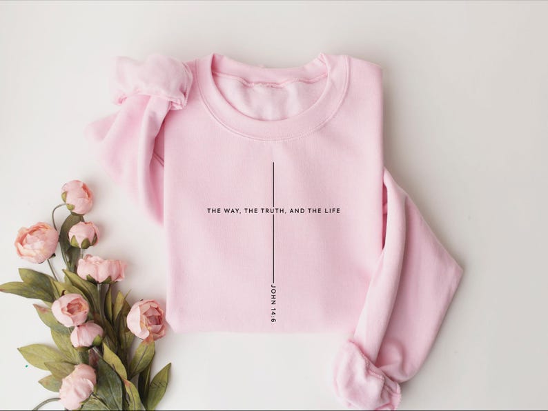 Christian Christmas Sweatshirt: Jesus Lover Gift, John 14 6 The Way The Truth The Life image 6