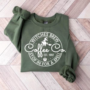 Witches Brew Sweatshirt, Coffee Co Crewneck Sweatshirt, Funny Halloween Sweatshirt, Halloween Witches, Halloween Coffee Lover Gift, Fall Tee