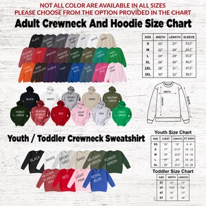 a chart showing the sizes of children's hoodies