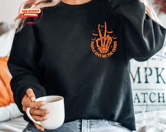 People Give Me The Creeps Halloween Sweatshirt, Skeleton Hand Sweatshirt, Womens Halloween Sweatshirt, Gift For Halloween, Spooky Season