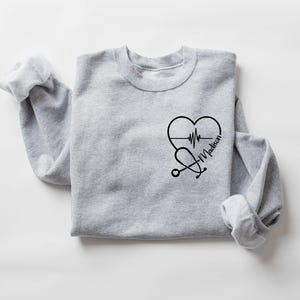 Custom Nurse Sweatshirt, Personalized Sweater, Nurse Pocket Sweatshirt, Nurse Life Hoodie, Nurse Sweatshirt, Custom Nurse Gift image 4