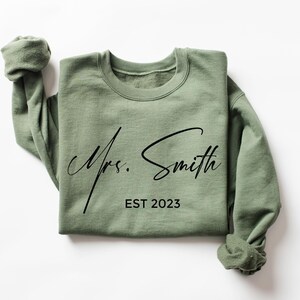 Custom Engagement Gift For Bride, Mrs Last Name Sweatshirt, Wifey Sweatshirt, Bride Sweatshirt, Mrs Custom, Future Mrs, Bachelorette Gift