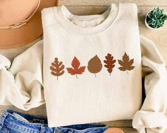 Fall Leaves Sweatshirt : Autumn Gift For Womens, Cozy Season, Pumpkin Lover Gift