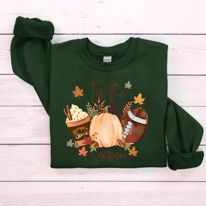 Women's Halloween Pumpkin Sequin Sleeve T-Shirt - Funny Fall Graphic Tee With Sparkle Sleeves
