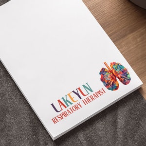 Respiratory Therapist Notepad Respiratory Therapist Gift Custom notepad  Personalized notepad Respiratory nurse Stocking stuffer for RT