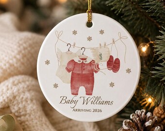 Pregnancy Announcement Christmas Ornament, Grandparents Baby Reveal Gift, Expecting Parents Ornament, Personalized Baby Keepsake