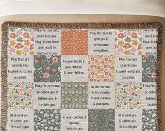 Christian Blanket Prayer Throw Religious Wall Hanging Spiritual Gift Wedding Baptism Bible Verse Comfort Soft Cozy Home Decor Present Gift