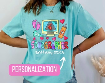 Sonographer Comfort Color TShirt Personalized Ultrasound Tech shirt Custom Sonography Student Graduation Gift for Sonographer Gift Coworker