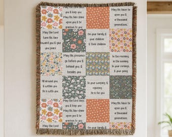 Christian Blanket Prayer Throw Religious Wall Hanging Spiritual Gift Wedding Baptism Bible Verse Comfort Soft Cozy Home Decor Present Gift