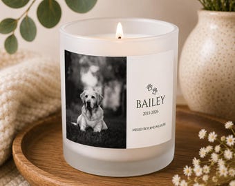 Personalized Dog Memorial Candle, Custom Pet Memorial Gift, Dog Loss Sympathy Gift, Remembrance Candle, Forever Loved